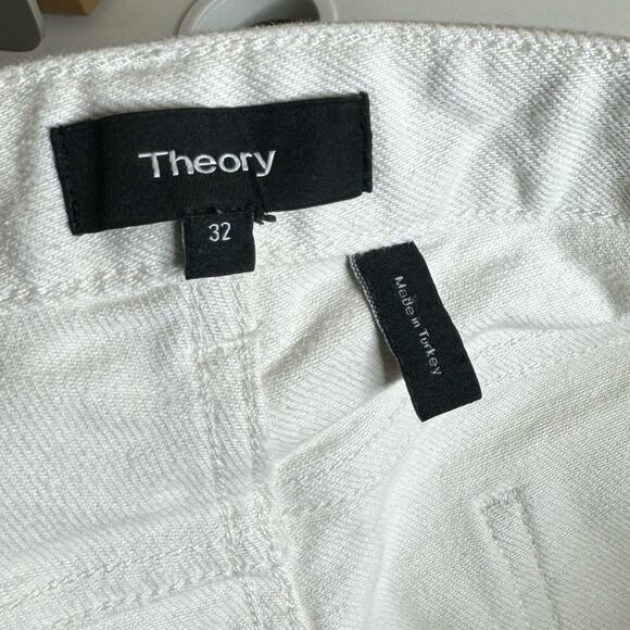 Theory Kick 5 Pocket Ivory Bootcut Jeans Denim Pants Women’s Size 32 Minimalist - Picture 6 of 9